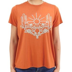 NWT🧡 Grace & Lace Classic Fit Graphic Crew T🌵Southwest Cactus Sun Desert☀️Teal